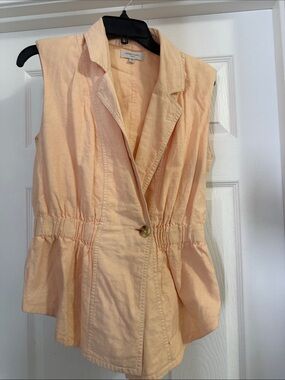 Habitual Peach Sleeveless Blazer Vest